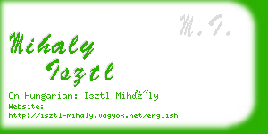 mihaly isztl business card